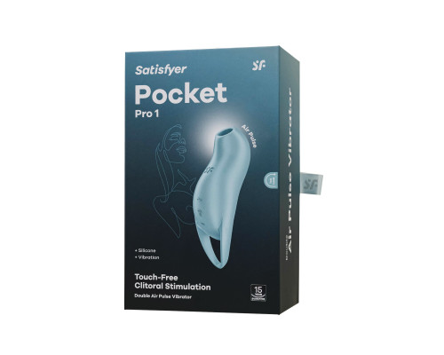 Заказать Голубой вакуум-волновой стимулятор клитора с вибрацией Pocket Pro 1
