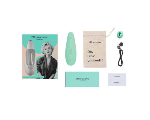 Заказать Мятный бесконтактный клиторальный стимулятор Womanizer Marilyn Monroe Special Edition Заказать Мятный бесконтактный клиторальный стимулятор Womanizer Marilyn Monroe Special Edition