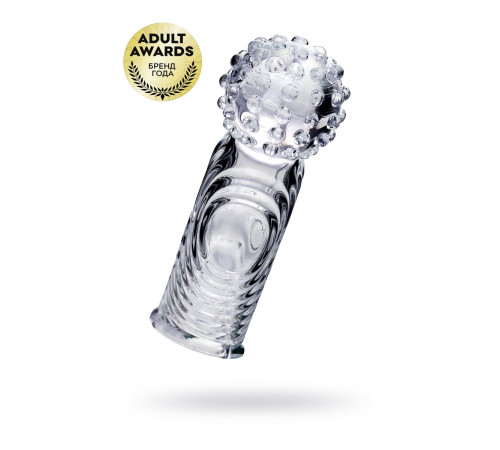 Прозрачная рельефная насадка на палец Ricol - 8 см.