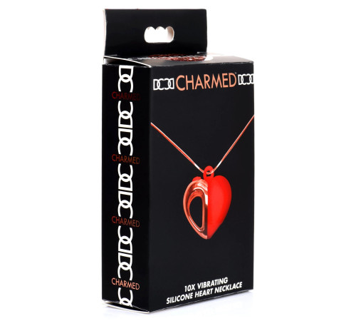 Красное ожерелье с подвеской-вибратором 10X Vibrating Silicone Heart Necklace