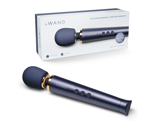 Заказать Cиний вибратор Le Wand Petite Rechargeable Vibrating Massager - 25 см.