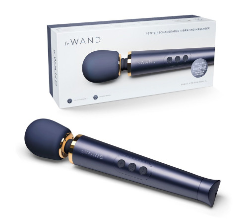 Cиний вибратор Le Wand Petite Rechargeable Vibrating Massager - 25 см.