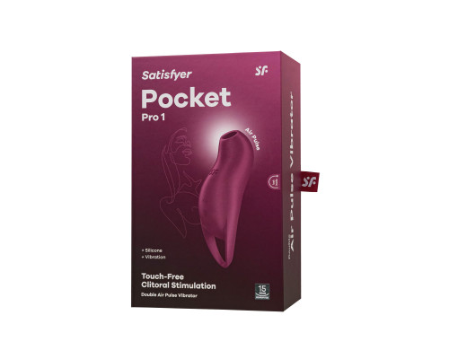 Заказать Малиновый вакуум-волновой стимулятор клитора с вибрацией Pocket Pro 1