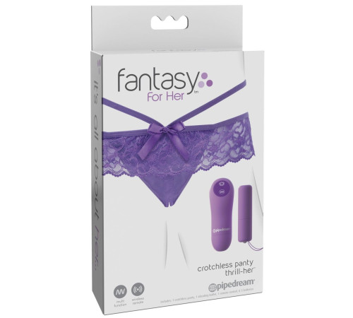 Фиолетовые трусики с вибропулей и пультом Crotchless Panty Thrill-Her Фиолетовые трусики с вибропулей и пультом Crotchless Panty Thrill-Her