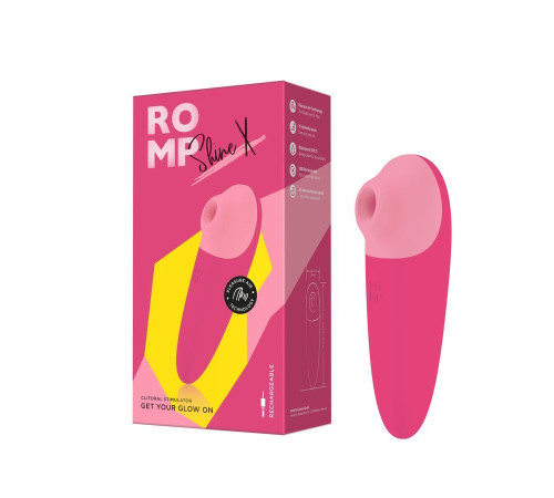 Розовый бесконтактный клиторальный стимулятор Romp Shine X