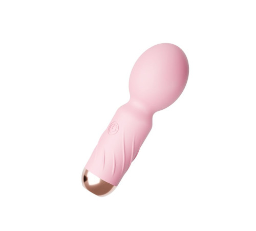Нежно-розовый мини-wand вибратор для стимуляции эрогенных зон