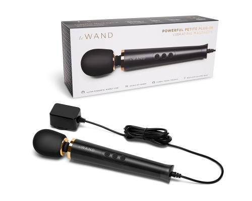 Заказать Черный проводной вибратор Le Wand Petite Vibrating Massager - 25 см.