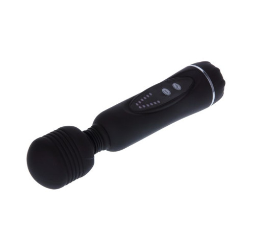 Черный вибромассажер со сменными насадками Power Wand - 20,5 см.