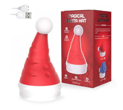 Красный вибростимулятор в форме колпака Magical Santa Hat Красный вибростимулятор в форме колпака Magical Santa Hat