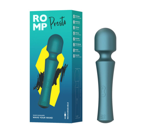 Зеленый wand-вибратор Romp Presto - 20 см.