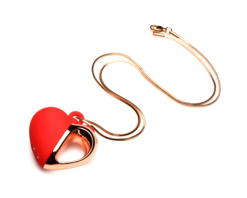 Заказать Красное ожерелье с подвеской-вибратором 10X Vibrating Silicone Heart Necklace Заказать Красное ожерелье с подвеской-вибратором 10X Vibrating Silicone Heart Necklace