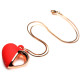 Заказать Красное ожерелье с подвеской-вибратором 10X Vibrating Silicone Heart Necklace