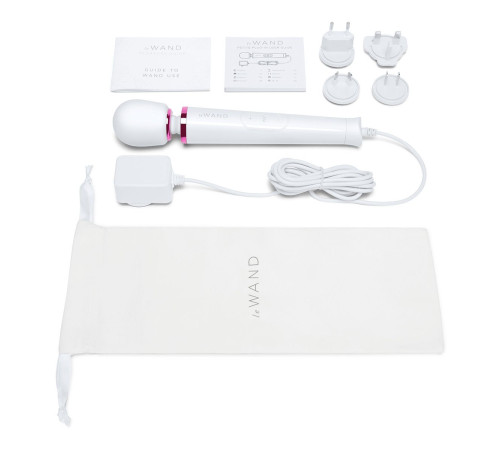 Белый проводной вибратор Le Wand Petite Vibrating Massager - 25 см.