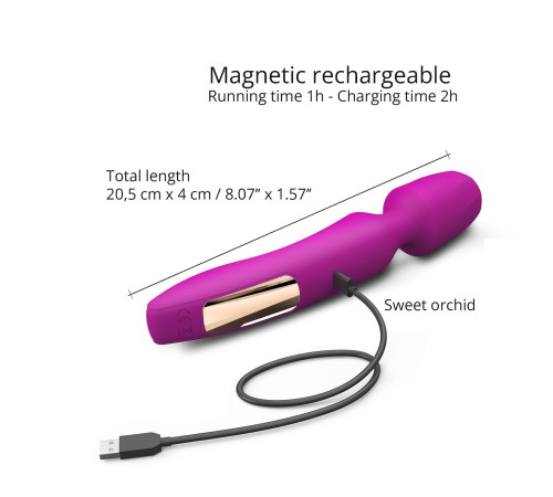 Лиловый вибратор с 2 сменными насадками R-Evolution Wand Vibrator with 2 Attachments
