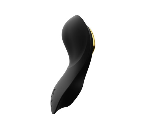 Черный вибромассажёр в трусики Aya с насадкой и пультом ДУ