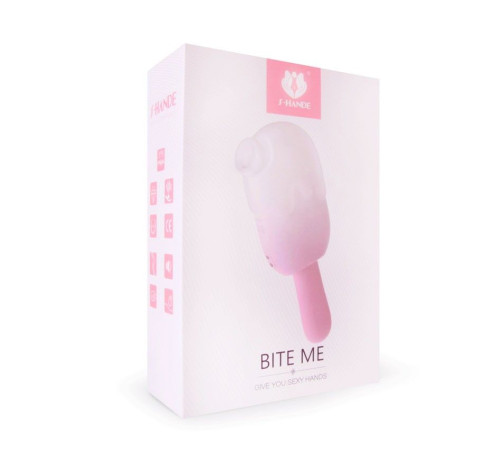 Нежно-розовый клиторальный вибромассажер Bite Me - 14,8 см.