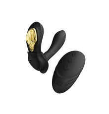 Черный вибромассажёр в трусики Aya с насадкой и пультом ДУ