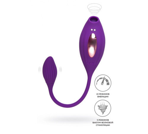 Фиолетовый вакуумный стимулятор клитора Ginny с виброяйцом