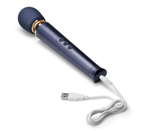 Cиний вибратор Le Wand Petite Rechargeable Vibrating Massager - 25 см.