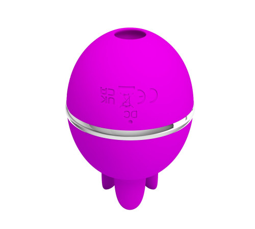 Лиловый двусторонний вибростимулятор клитора Gemini Ball