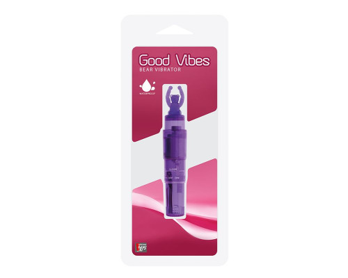 Заказать Фиолетовый клиторальный стимулятор-ракета с мишкой GOOD VIBES BEAR VIBRATOR