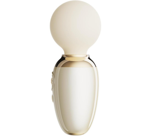 Бежевый мини-вибратор с функцией нагрева Ava