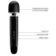 Заказать Черный мощный жезловый вибратор с изогнутой ручкой Charming Massager - 24 см.
