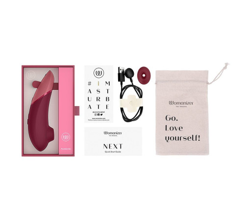 Бордовый бесконтактный клиторальный стимулятор Womanizer Next