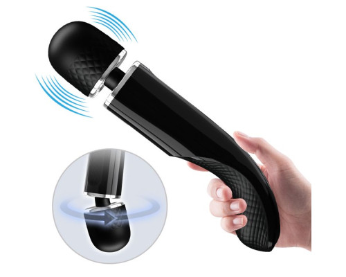 Заказать Черный мощный жезловый вибратор с изогнутой ручкой Charming Massager - 24 см. Заказать Черный мощный жезловый вибратор с изогнутой ручкой Charming Massager - 24 см.