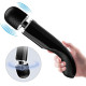 Заказать Черный мощный жезловый вибратор с изогнутой ручкой Charming Massager - 24 см.