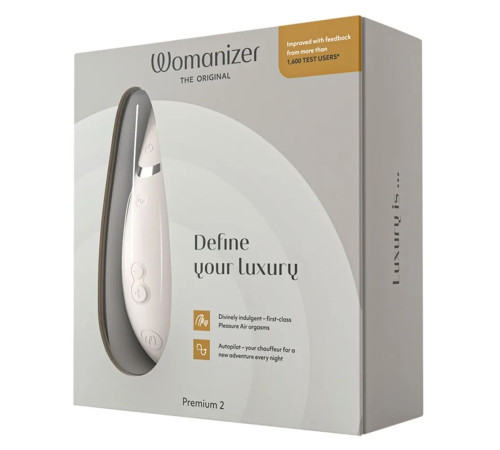 Светло-серый клиторальный стимулятор Womanizer Premium 2
