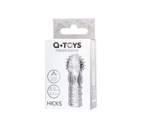 Прозрачная рельефная насадка на палец Hicks - 8,5 см.