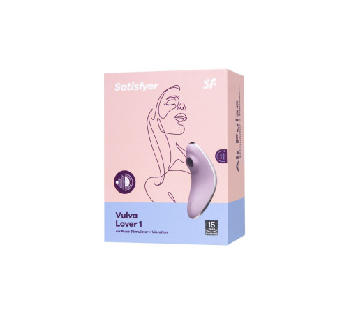 Сиреневый вакуум-волновой вибростимулятор клитора Satisfyer Vulva Lover 1