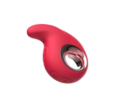 Красный клиторальный массажер с функцией постукивания
