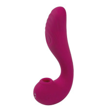 Бордовый вакуум-волновой вибратор 3-в-1 с язычком Calypso