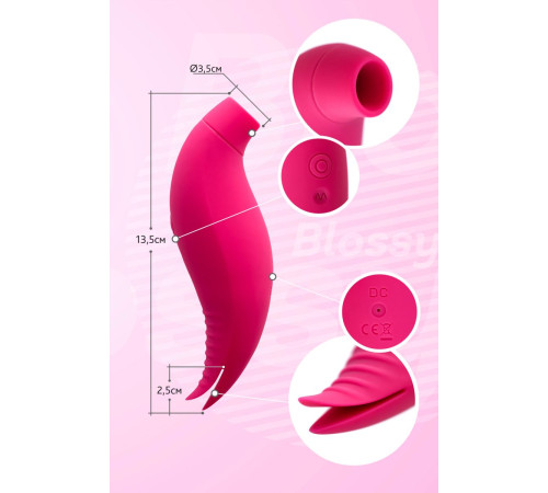 Ярко-розовый многофункциональный стимулятор клитора Blossy
