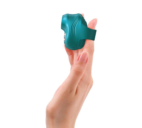 Зеленый клиторальный стимулятор на палец Kisscool