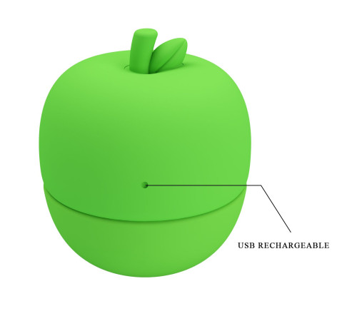 Зеленый клиторальный стимулятор в форме яблочка Apple Secret