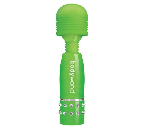 Светящийся в темноте жезловый мини-вибратор с кристаллами Mini Massager Glow In The Dark