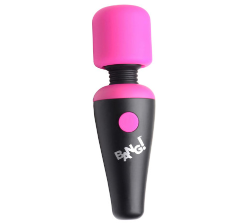 Розово-черный мини-вибромассажер 10X Vibrating Mini Silicone Wand