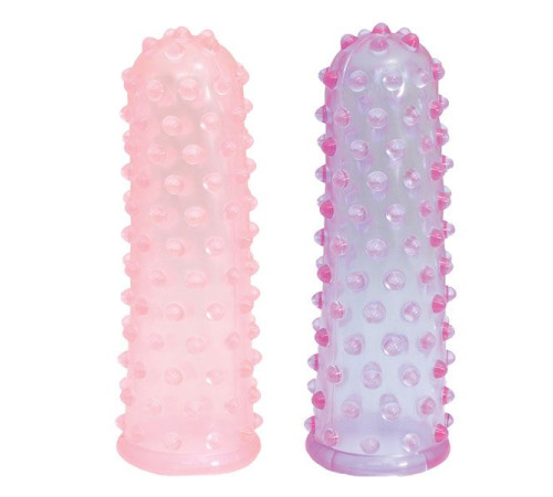 Набор из 2 пупырчатых насадок на пальцы FINGER SLEEVES PURPLE/PINK