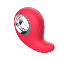 Красный клиторальный массажер с функцией постукивания