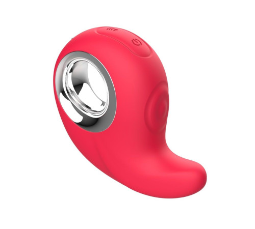 Красный клиторальный массажер с функцией постукивания