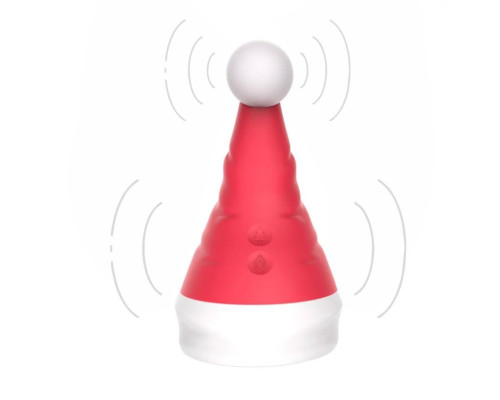 Заказать Красный вибростимулятор в форме колпака Magical Santa Hat