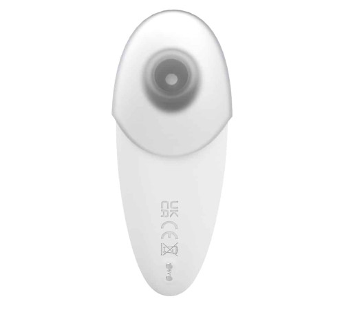 Белый клиторальный таппинг-стимулятор Pandora с насадкой для вакуумной стимуляции