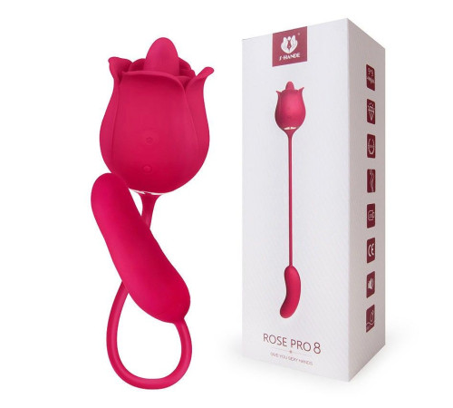 Розовый вибромассажер Rose Pro 8