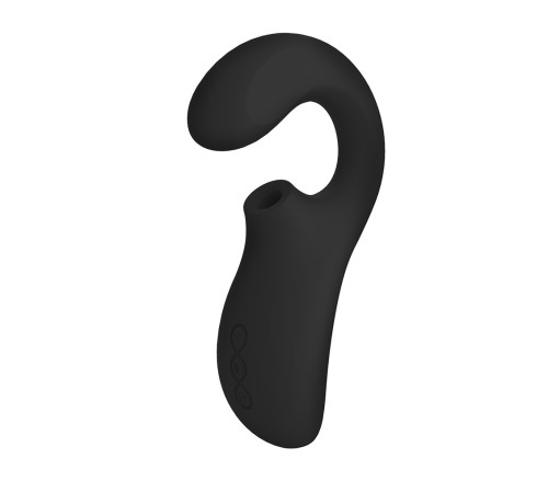 Черный вакуумный стимулятор ENIGMA с отростком Черный вакуумный стимулятор ENIGMA с отростком