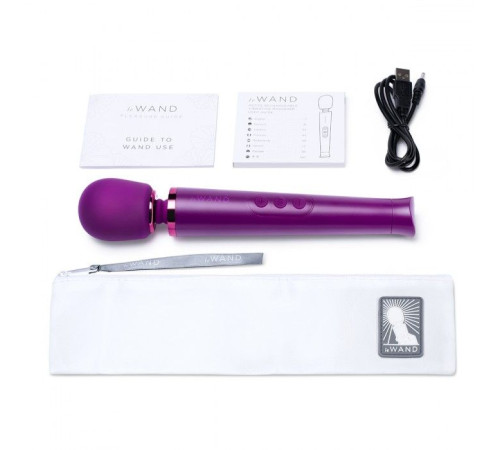 Фиолетовый жезловый мини-вибратор Le Wand Petite c 6 режимами вибрации