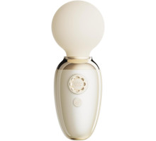 Бежевый мини-вибратор с функцией нагрева Ava