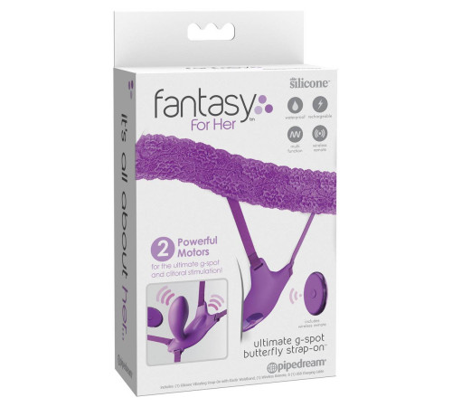 Фиолетовый пояс с вибровкладкой Ultimate G-Spot Butterfly Strap-On